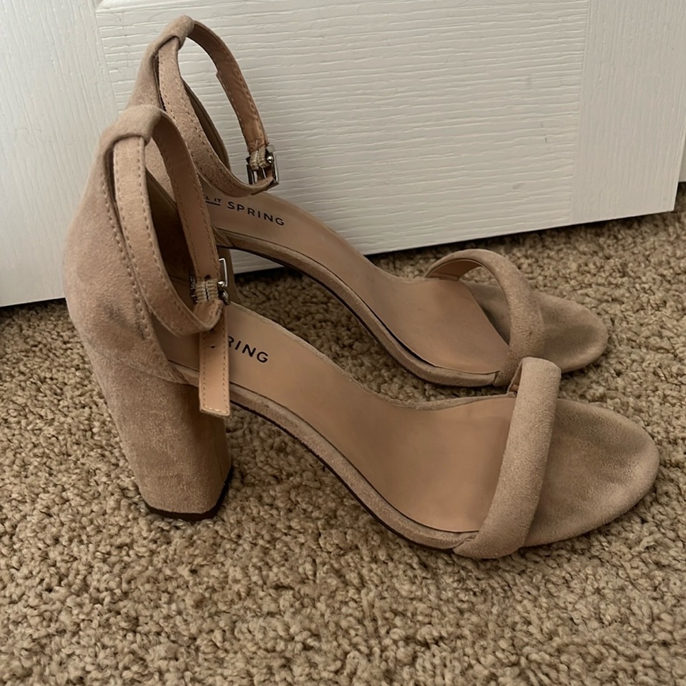 Call It Spring Tan Block Heel Sandals